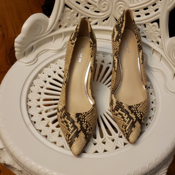 Coach Shoes - Coach Chelsey Printed Python Pumps Size 10B